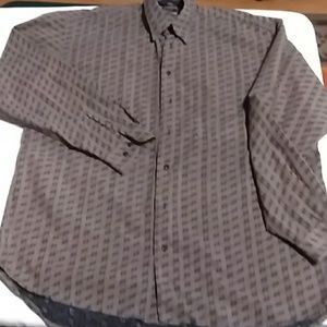 Enro Men's button down long sleeve brown XLtall